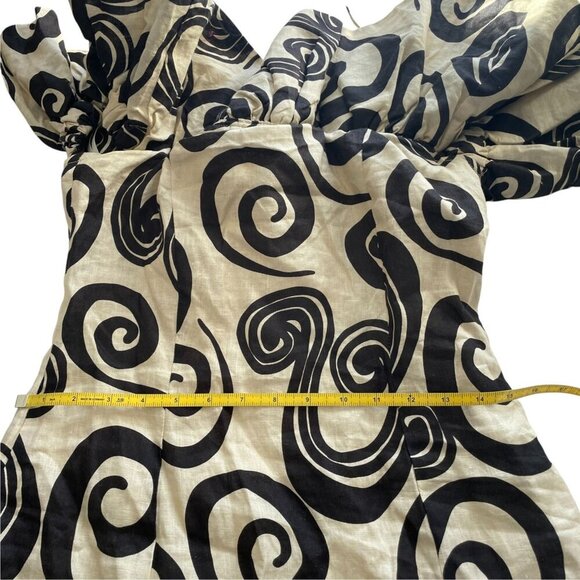 NWT Anthropologie The Wolf Gang Mirador Tan Linen Mini Dress Swirl SZ 6 - Picture 16 of 16